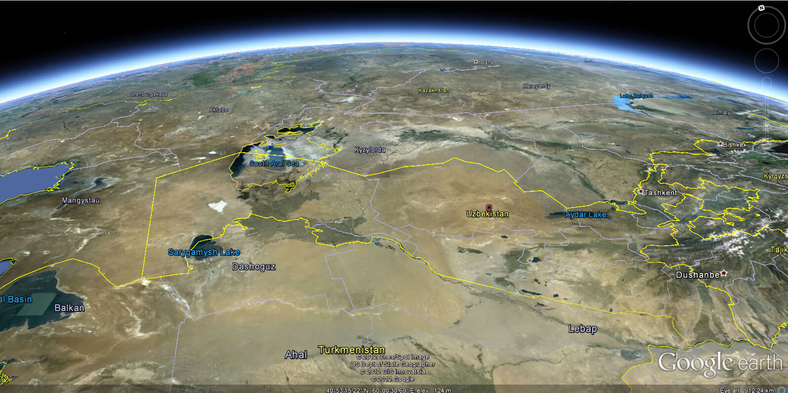 usbekistan erde karte
